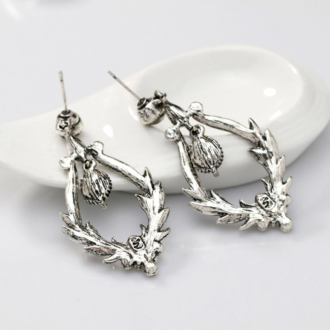 1 Pair Elegant Dangle Earrings Hollow Out Wear-resistant Ear Decoration Luxurious Stud Earrings for Banquet Image 7