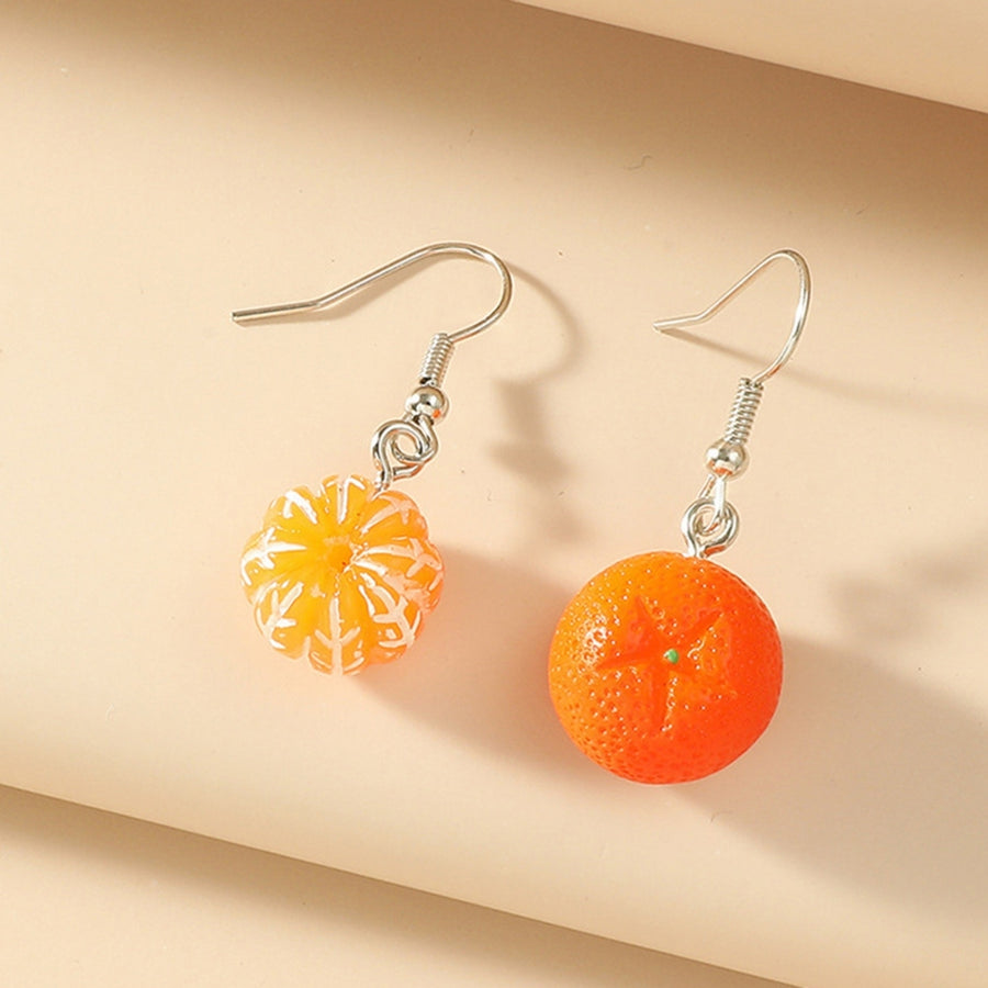1 Pair Vivid Charming Bright Color Dangle Earrings Lovely Fruit Orange Drop Hook Earrings Jewelry Acessories Image 1