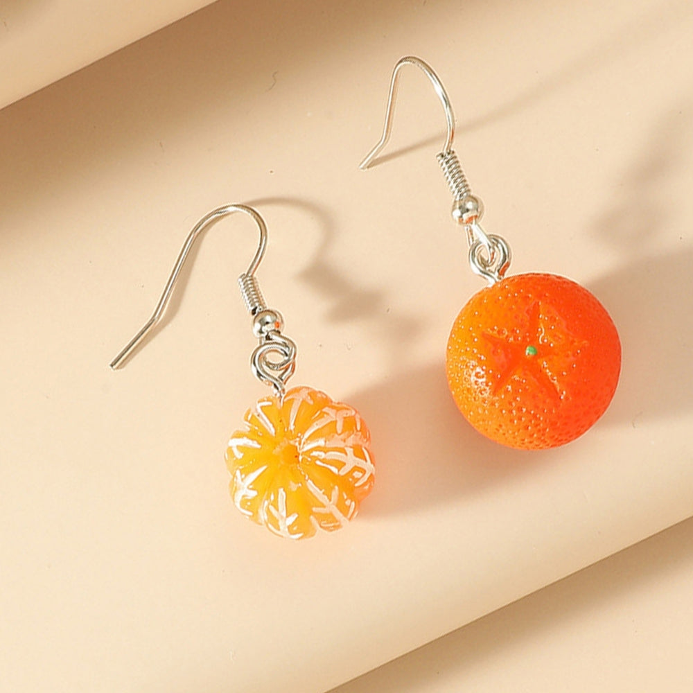 1 Pair Vivid Charming Bright Color Dangle Earrings Lovely Fruit Orange Drop Hook Earrings Jewelry Acessories Image 2
