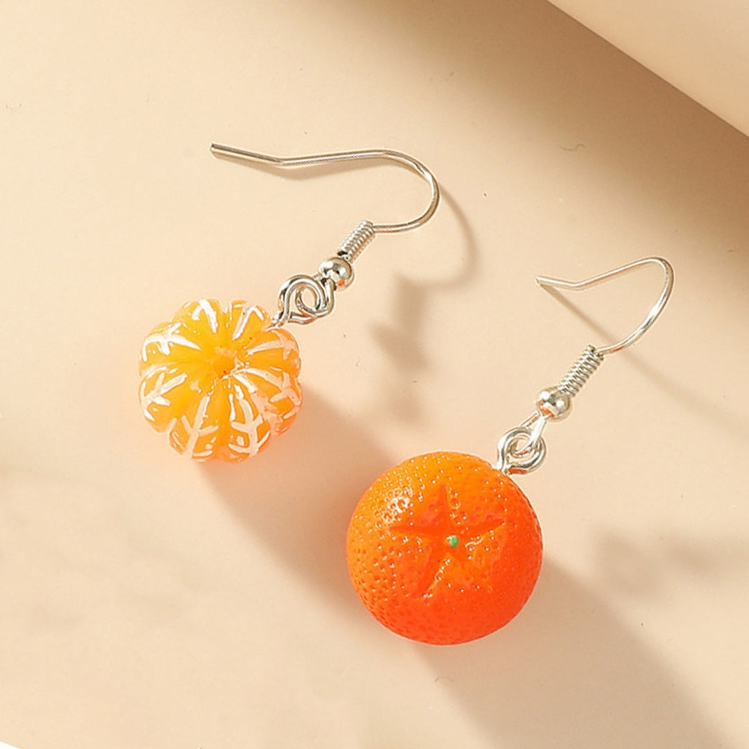 1 Pair Vivid Charming Bright Color Dangle Earrings Lovely Fruit Orange Drop Hook Earrings Jewelry Acessories Image 3