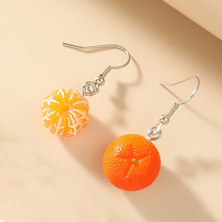 1 Pair Vivid Charming Bright Color Dangle Earrings Lovely Fruit Orange Drop Hook Earrings Jewelry Acessories Image 3