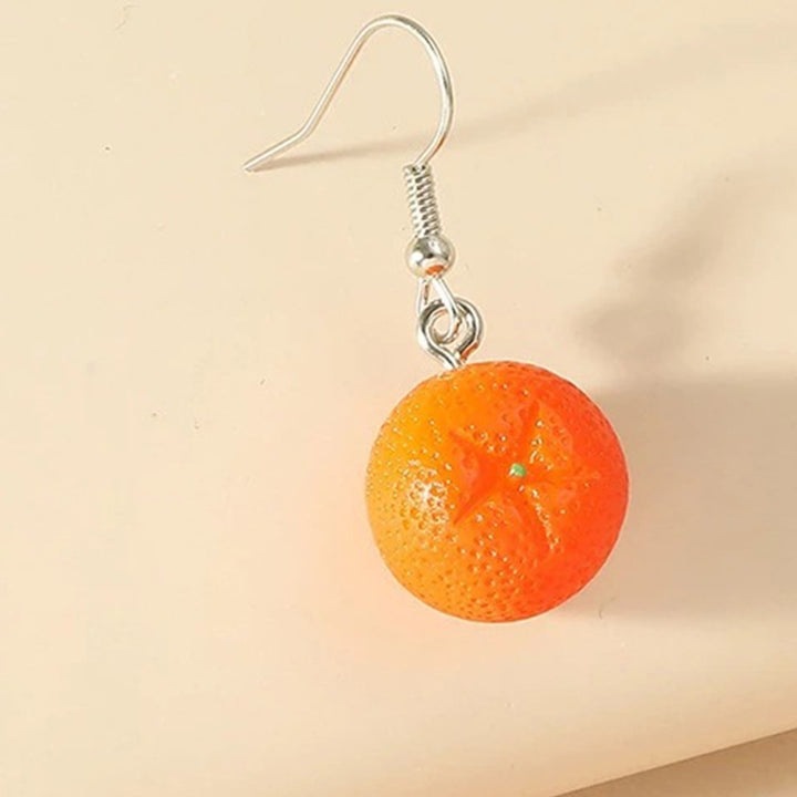 1 Pair Vivid Charming Bright Color Dangle Earrings Lovely Fruit Orange Drop Hook Earrings Jewelry Acessories Image 4