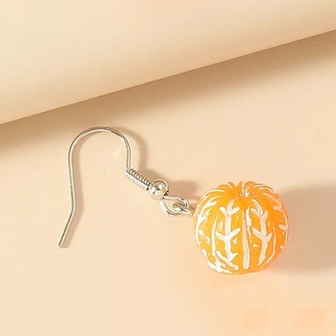 1 Pair Vivid Charming Bright Color Dangle Earrings Lovely Fruit Orange Drop Hook Earrings Jewelry Acessories Image 7