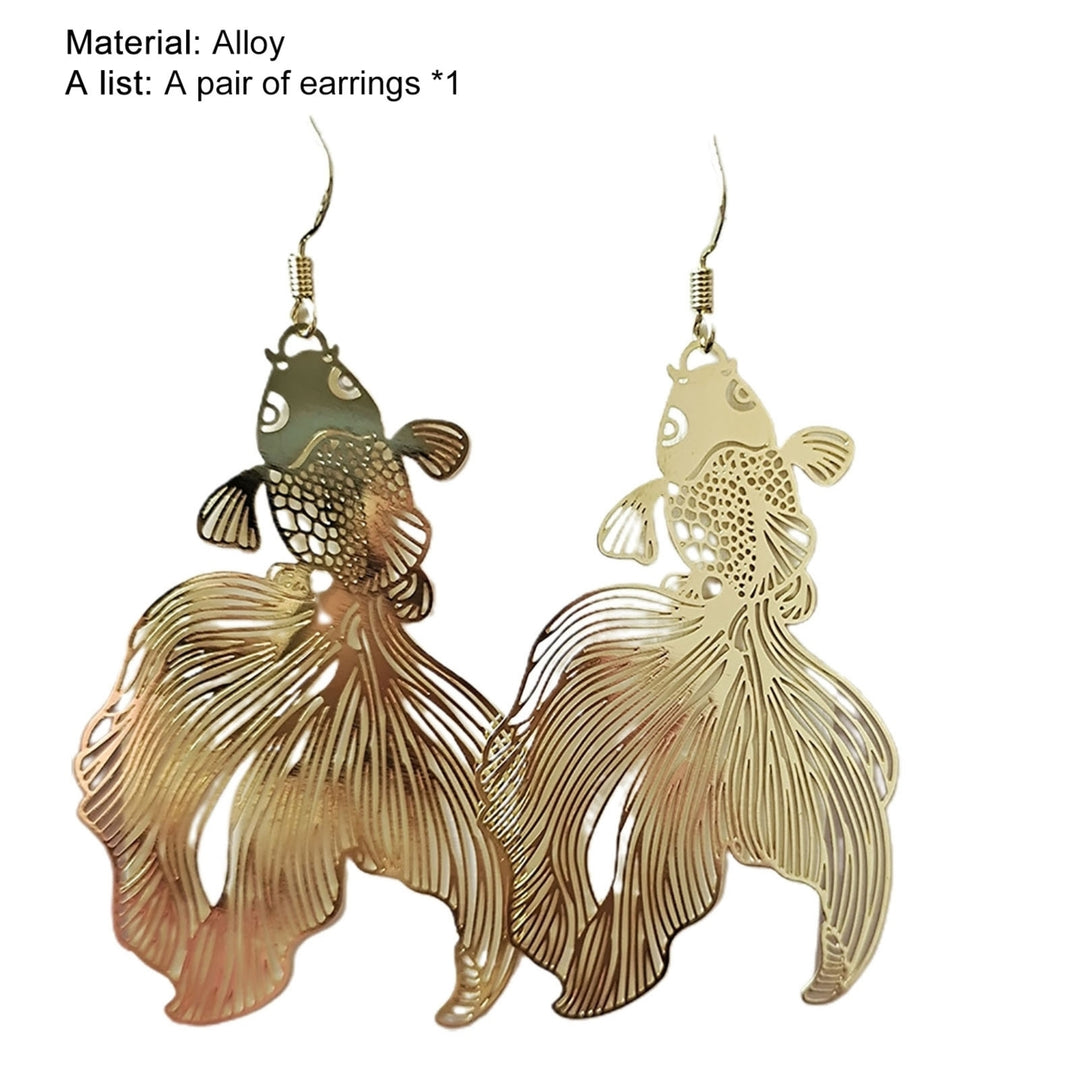 1 Pair Piercing Vivid Alloy Women Earrings Chinese Style Goldfish Hook Earrings Jewelry Accessories Image 11