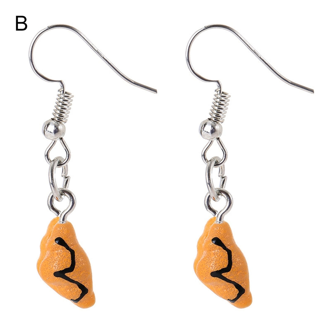 1 Pair Drop Earrings Bread Funny Jewelry Long Lasting Bright Luster Hook Earrings for Daily Wear Image 3
