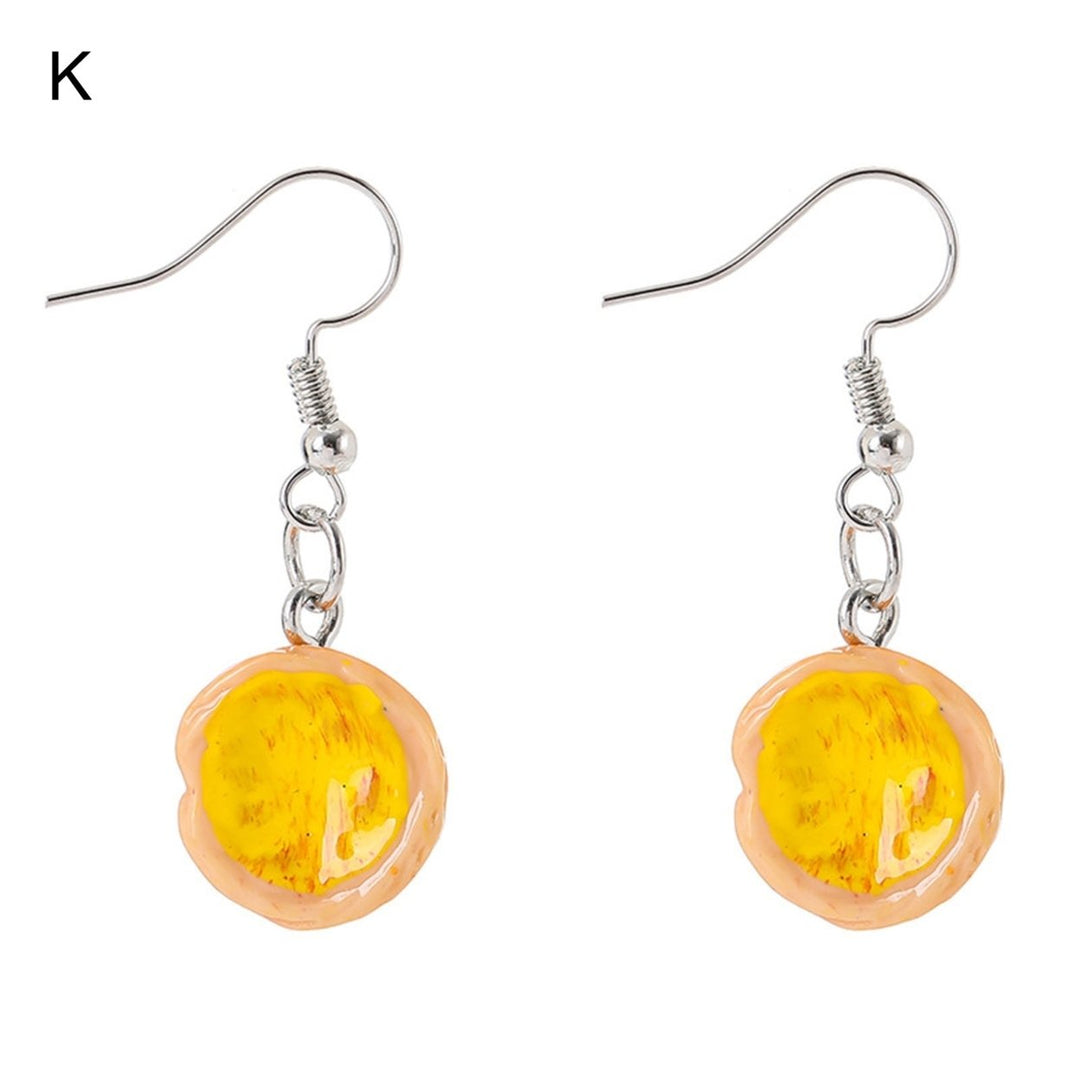 1 Pair Drop Earrings Bread Funny Jewelry Long Lasting Bright Luster Hook Earrings for Daily Wear Image 1