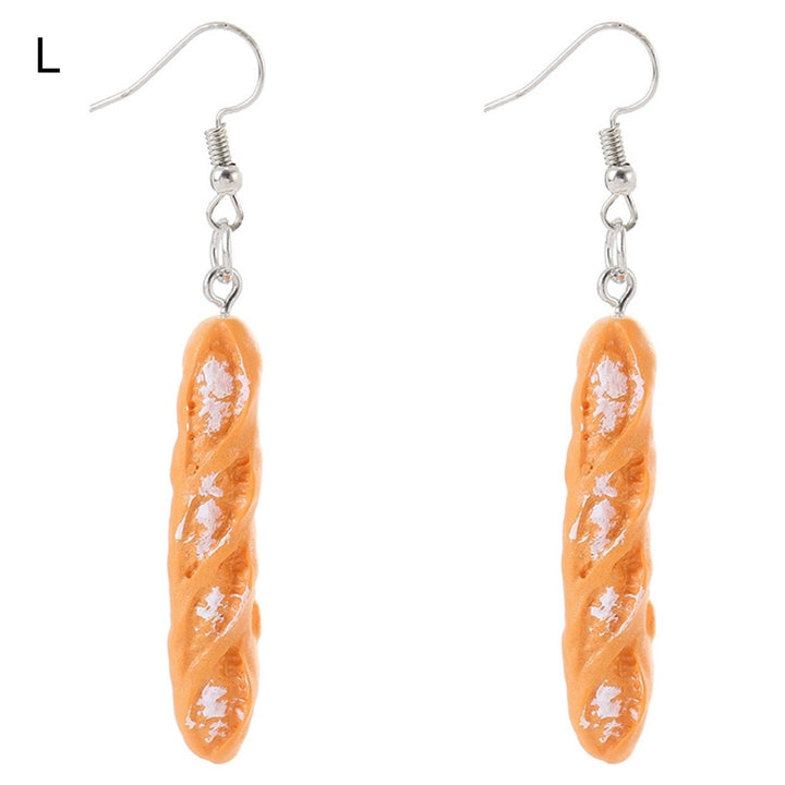 1 Pair Drop Earrings Bread Funny Jewelry Long Lasting Bright Luster Hook Earrings for Daily Wear Image 1