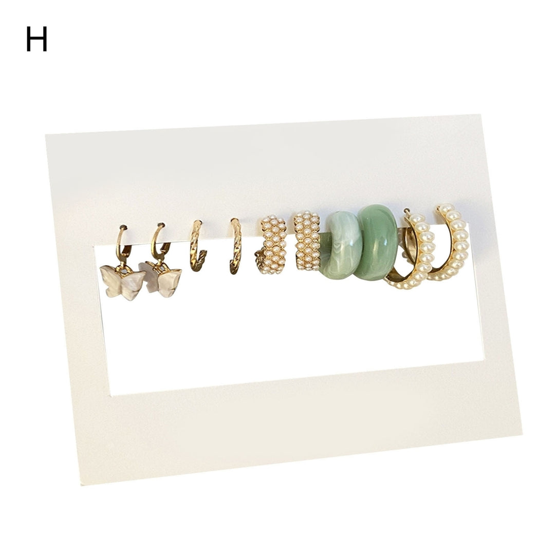 1 Set Piercing Ear Stud Set Irregular Geometric Imitation Pearl Ear Ring Kit for Holiday Image 8