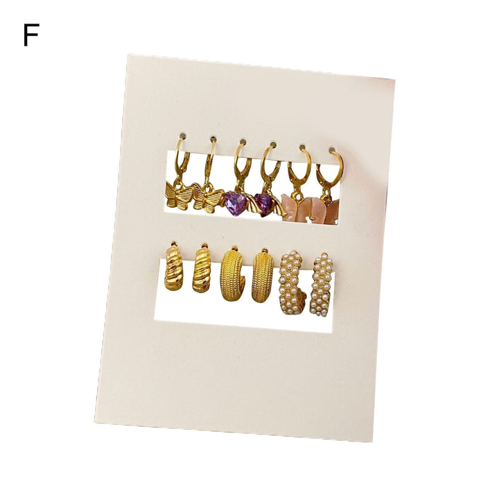 1 Set Piercing Ear Stud Set Irregular Geometric Imitation Pearl Ear Ring Kit for Holiday Image 12