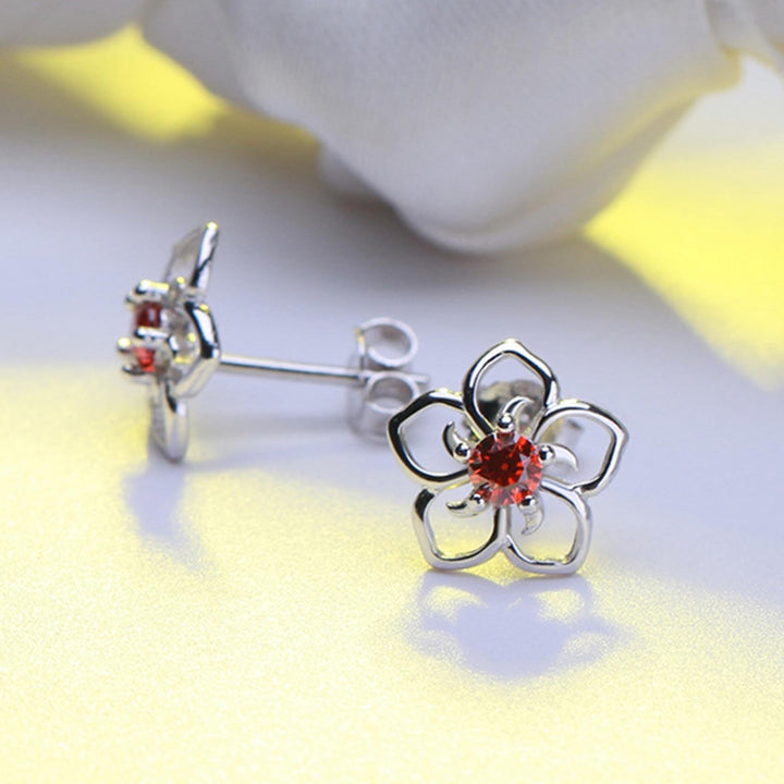 1 Pair Stud Earrings Flower Shape Rhinestones Jewelry Fashion Appearance Korean Style Ear Studs for Daily Wear Image 11