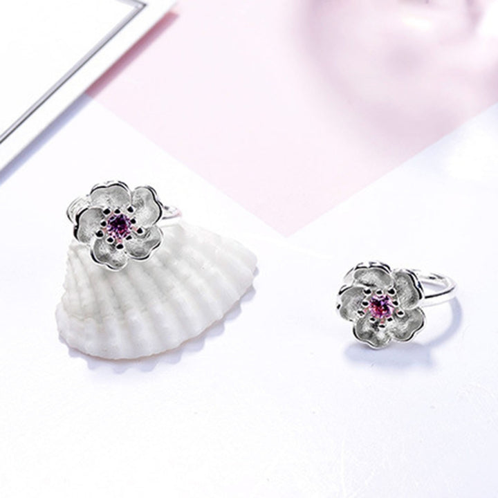 1 Pair Stud Earrings Cherry Rhinestone Jewelry Fashion Appearance Korean Style Ear Studs for Daily Wear Image 3