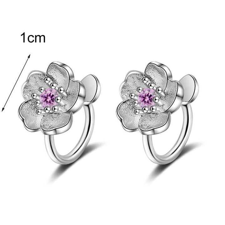 1 Pair Stud Earrings Cherry Rhinestone Jewelry Fashion Appearance Korean Style Ear Studs for Daily Wear Image 6