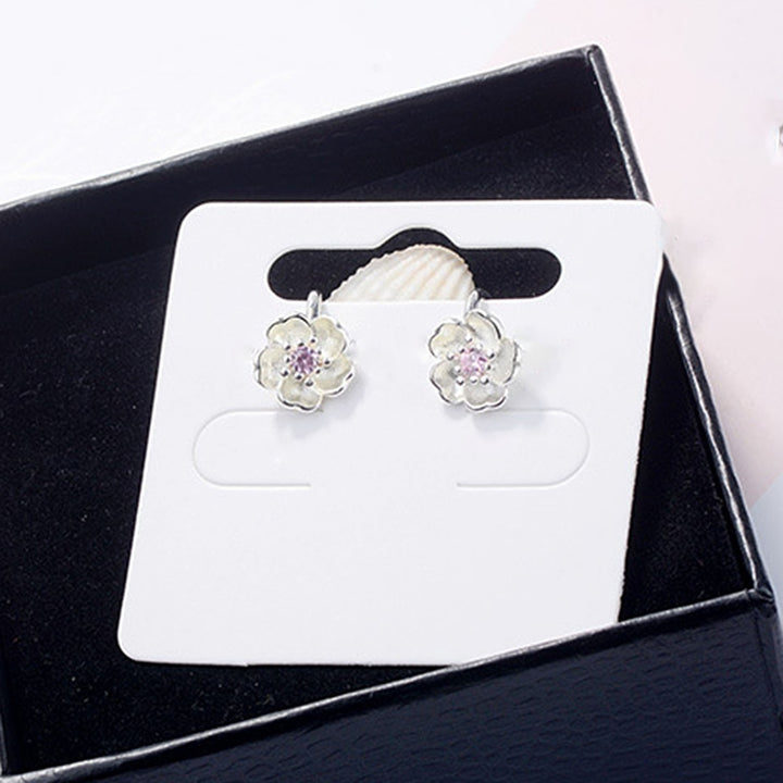 1 Pair Stud Earrings Cherry Rhinestone Jewelry Fashion Appearance Korean Style Ear Studs for Daily Wear Image 8