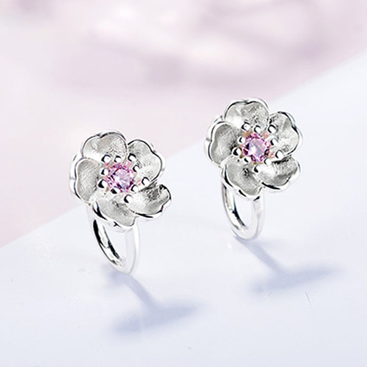 1 Pair Stud Earrings Cherry Rhinestone Jewelry Fashion Appearance Korean Style Ear Studs for Daily Wear Image 9