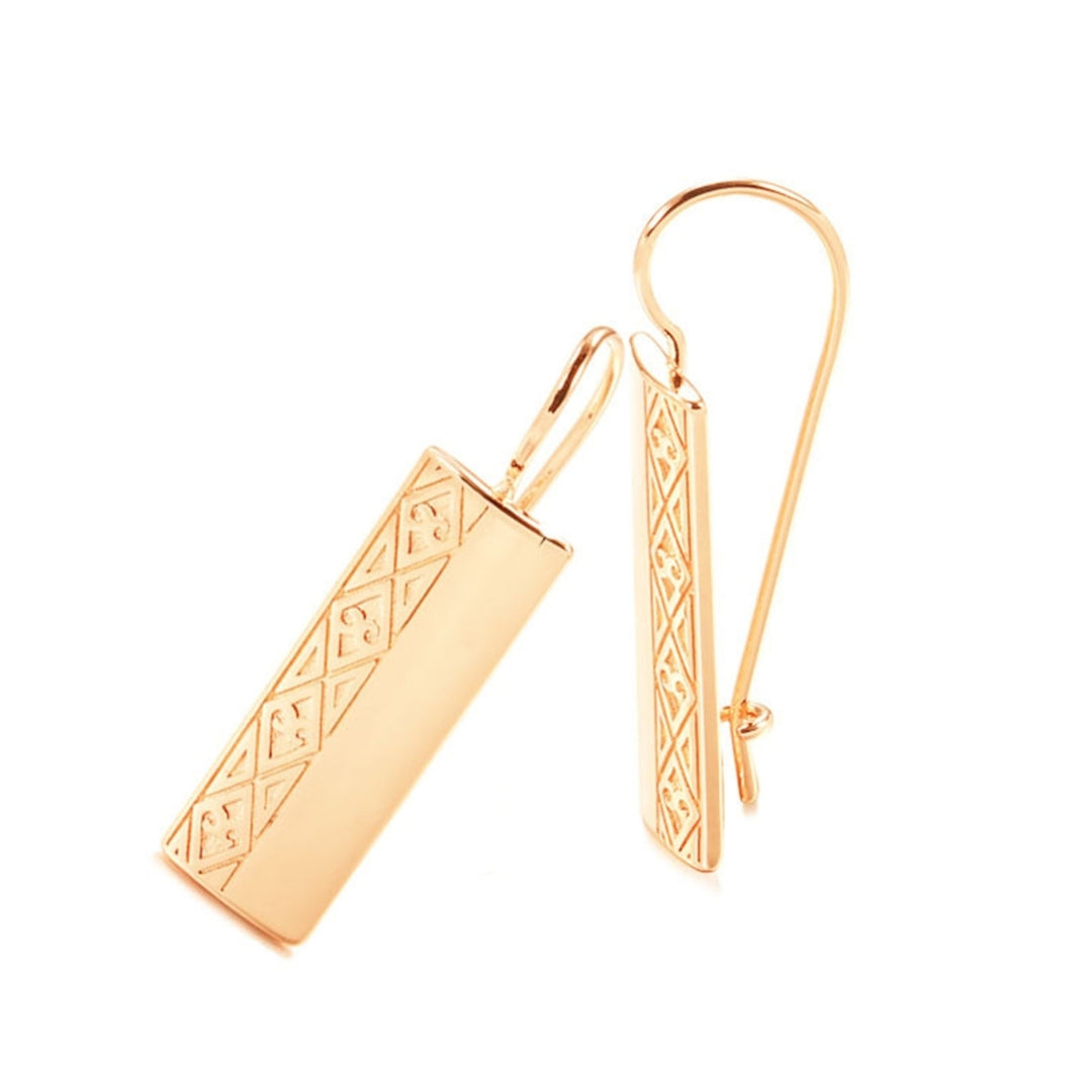 1 Pair Artistic Hook Earrings Eye-catching Alloy Rectangle Design Clip Earrings for Holiday Image 10