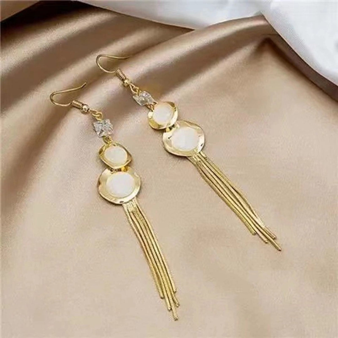 1 Pair Piercing Hook Earrings Inlaid Artistic Gourd Opal Dangle Earrings Ear Accessories Image 4