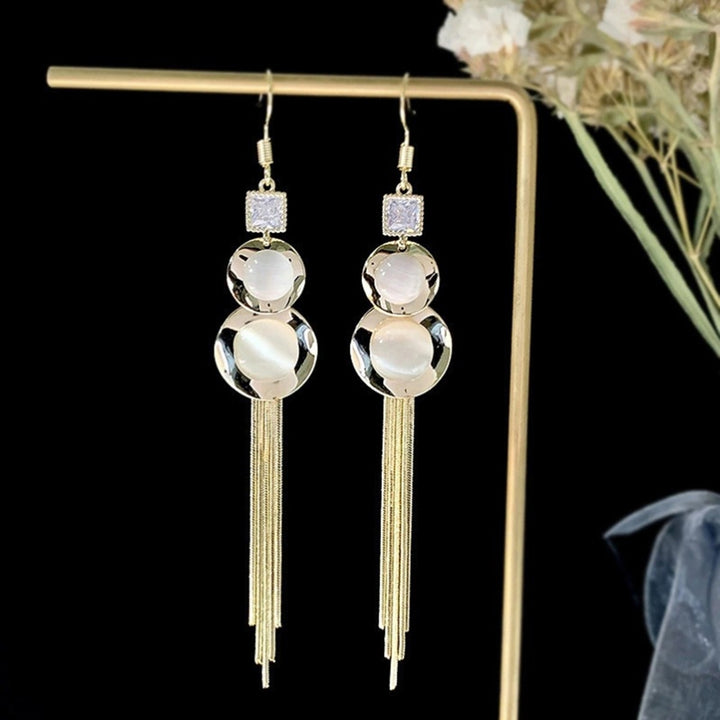1 Pair Piercing Hook Earrings Inlaid Artistic Gourd Opal Dangle Earrings Ear Accessories Image 7