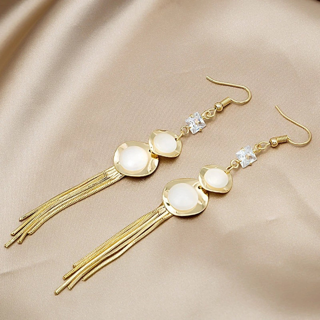 1 Pair Piercing Hook Earrings Inlaid Artistic Gourd Opal Dangle Earrings Ear Accessories Image 8