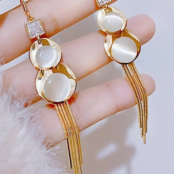 1 Pair Piercing Hook Earrings Inlaid Artistic Gourd Opal Dangle Earrings Ear Accessories Image 10