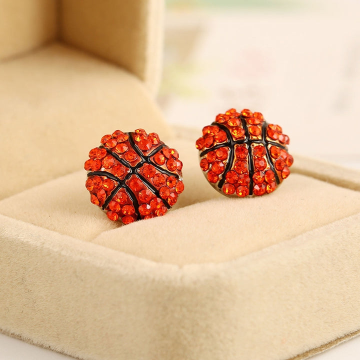 1 Pair Stud Earrings Ball Rhinestone Jewelry Cute Fashion Appearance Ear Studs for Daily Wear Image 1