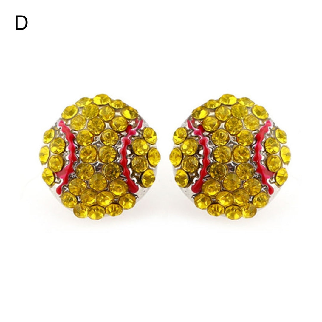 1 Pair Stud Earrings Ball Rhinestone Jewelry Cute Fashion Appearance Ear Studs for Daily Wear Image 4