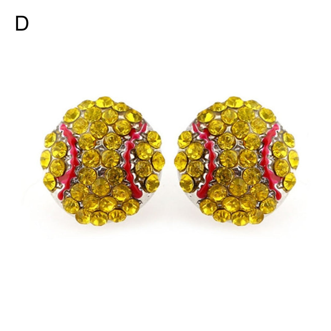 1 Pair Stud Earrings Ball Rhinestone Jewelry Cute Fashion Appearance Ear Studs for Daily Wear Image 1