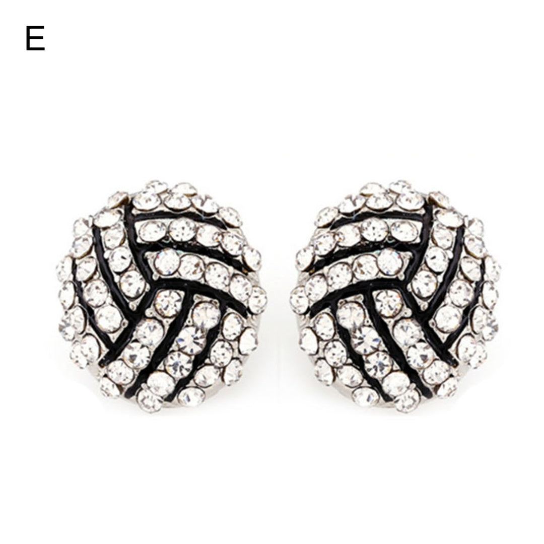1 Pair Stud Earrings Ball Rhinestone Jewelry Cute Fashion Appearance Ear Studs for Daily Wear Image 6