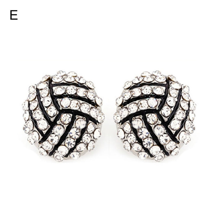 1 Pair Stud Earrings Ball Rhinestone Jewelry Cute Fashion Appearance Ear Studs for Daily Wear Image 1