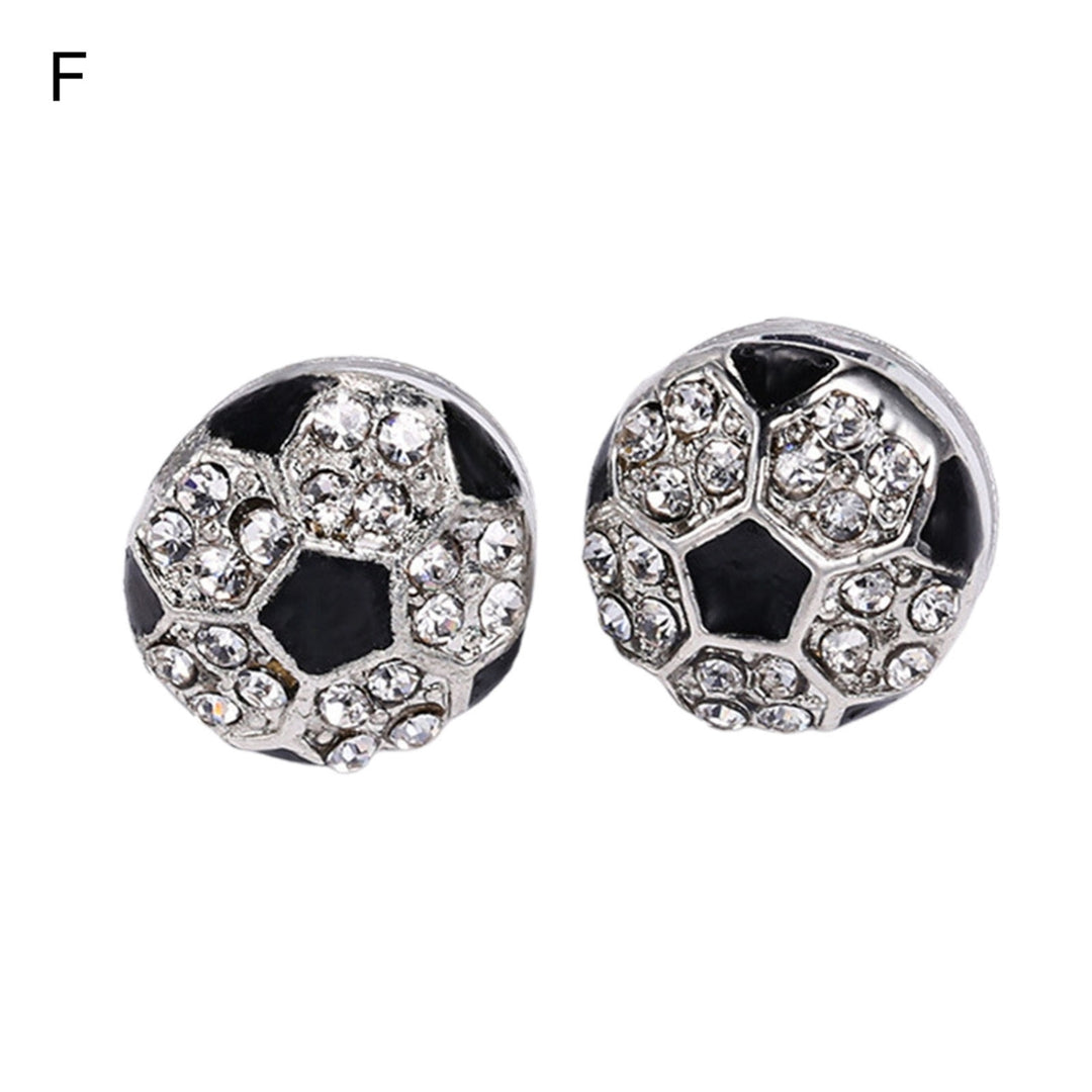 1 Pair Stud Earrings Ball Rhinestone Jewelry Cute Fashion Appearance Ear Studs for Daily Wear Image 7
