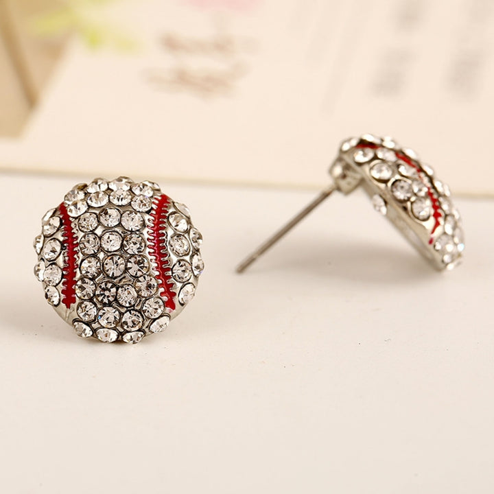 1 Pair Stud Earrings Ball Rhinestone Jewelry Cute Fashion Appearance Ear Studs for Daily Wear Image 8