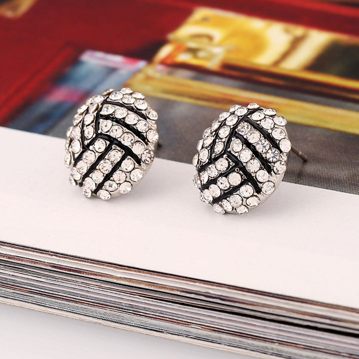 1 Pair Stud Earrings Ball Rhinestone Jewelry Cute Fashion Appearance Ear Studs for Daily Wear Image 11