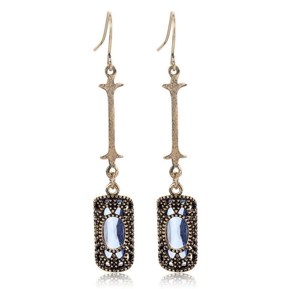 1 Pair Shining Piercing Dangle Earrings Charm Gift Cubic Zirconia Long Dangle Earrings Party Jewelry Image 2