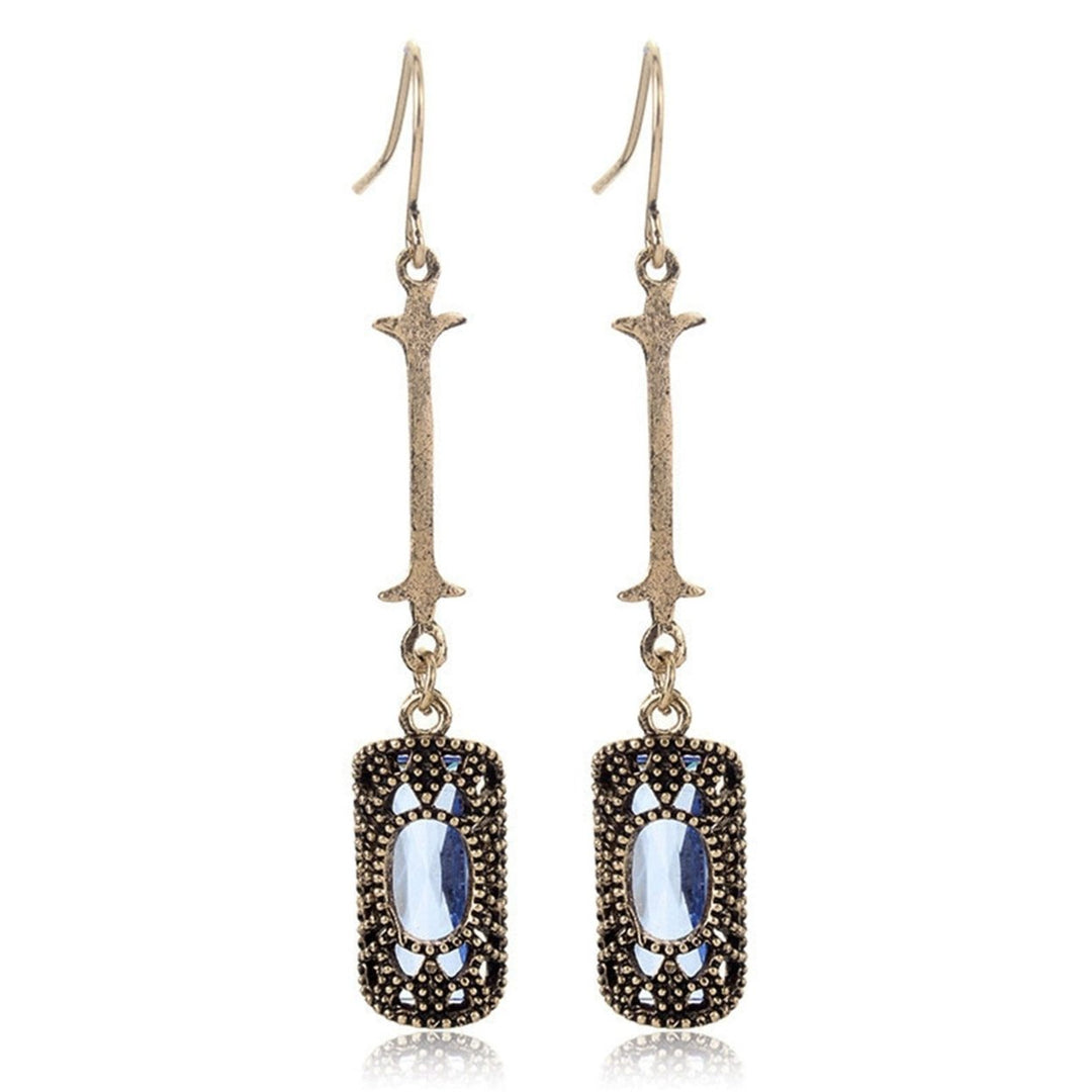 1 Pair Shining Piercing Dangle Earrings Charm Gift Cubic Zirconia Long Dangle Earrings Party Jewelry Image 1