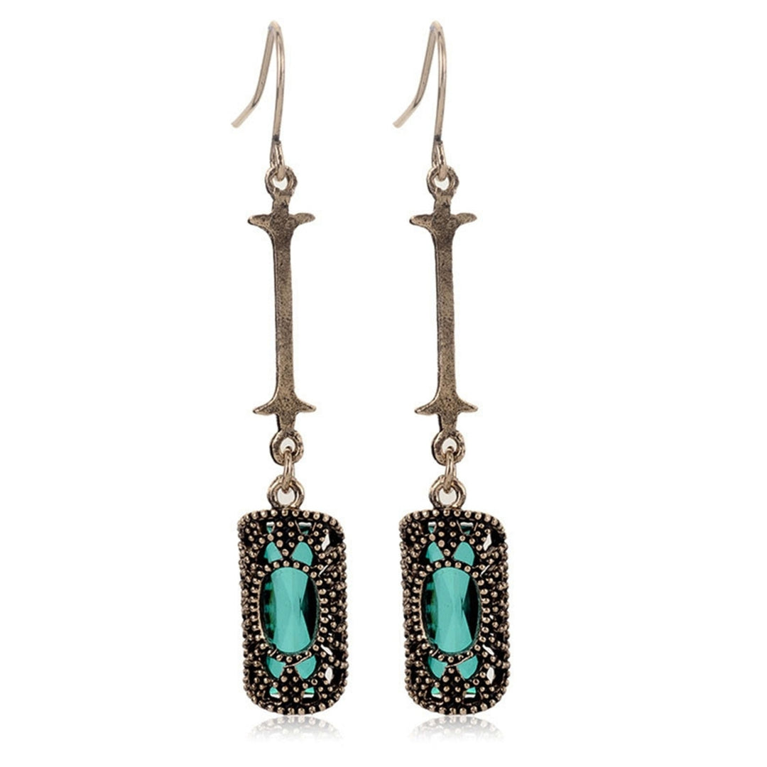 1 Pair Shining Piercing Dangle Earrings Charm Gift Cubic Zirconia Long Dangle Earrings Party Jewelry Image 3