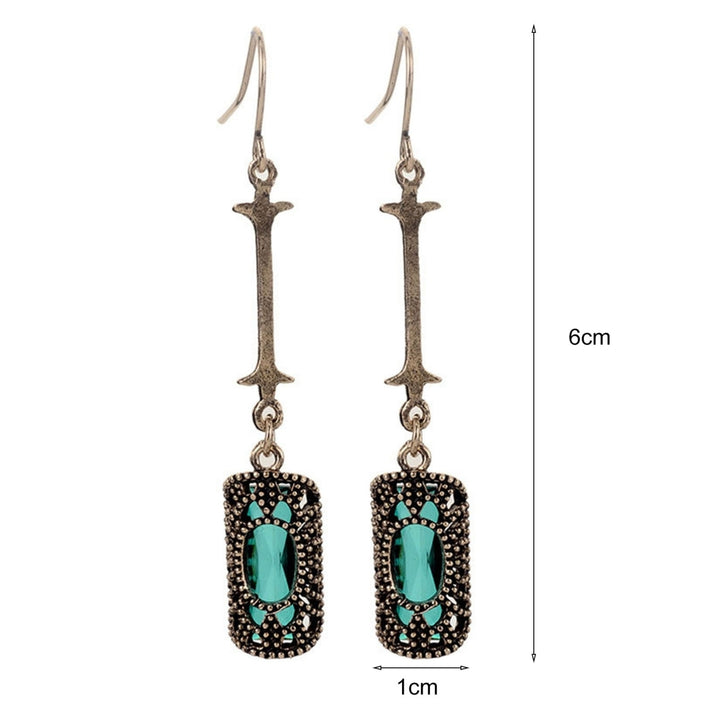 1 Pair Shining Piercing Dangle Earrings Charm Gift Cubic Zirconia Long Dangle Earrings Party Jewelry Image 8