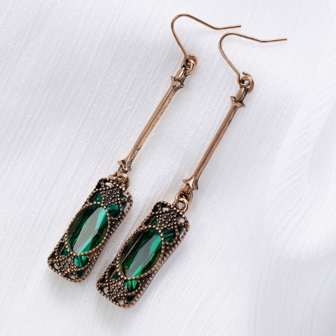 1 Pair Shining Piercing Dangle Earrings Charm Gift Cubic Zirconia Long Dangle Earrings Party Jewelry Image 9