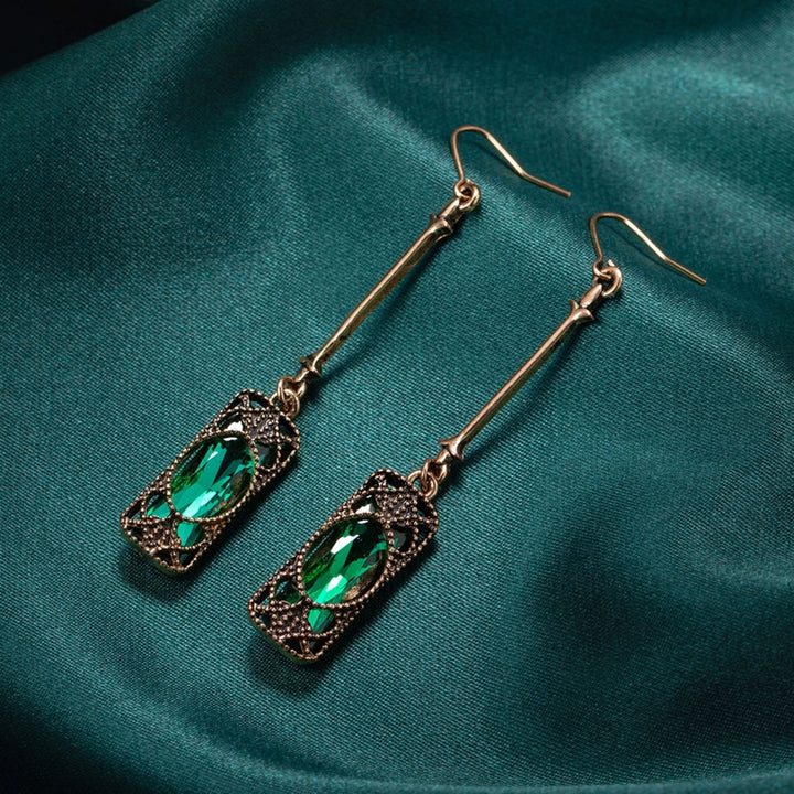 1 Pair Shining Piercing Dangle Earrings Charm Gift Cubic Zirconia Long Dangle Earrings Party Jewelry Image 10