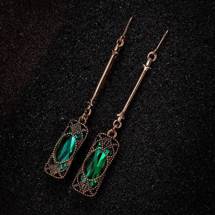 1 Pair Shining Piercing Dangle Earrings Charm Gift Cubic Zirconia Long Dangle Earrings Party Jewelry Image 11