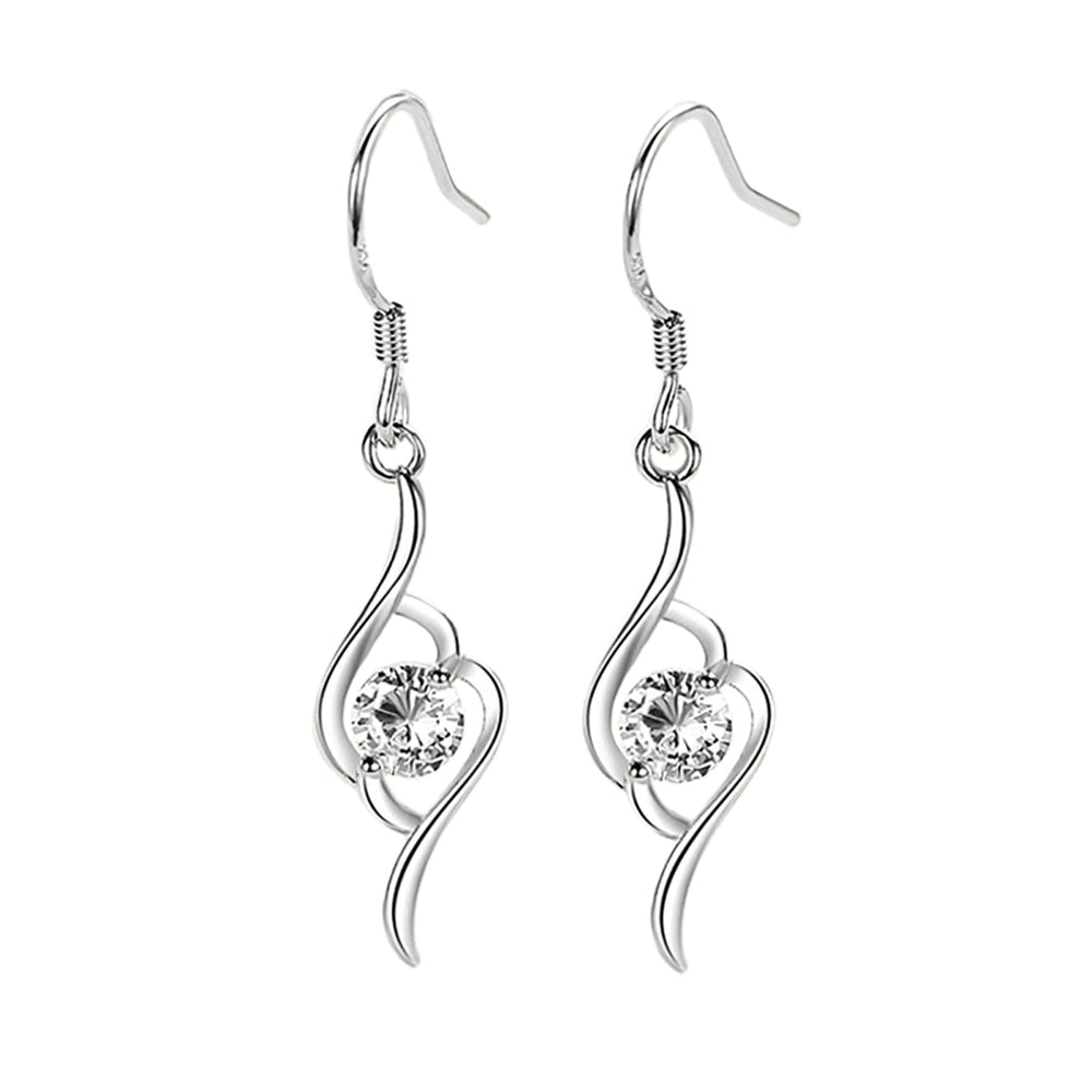 1 Pair Women Earrings Shiny Rhinestone Great Stickiness fine Drop Earrings for Wedding Image 2
