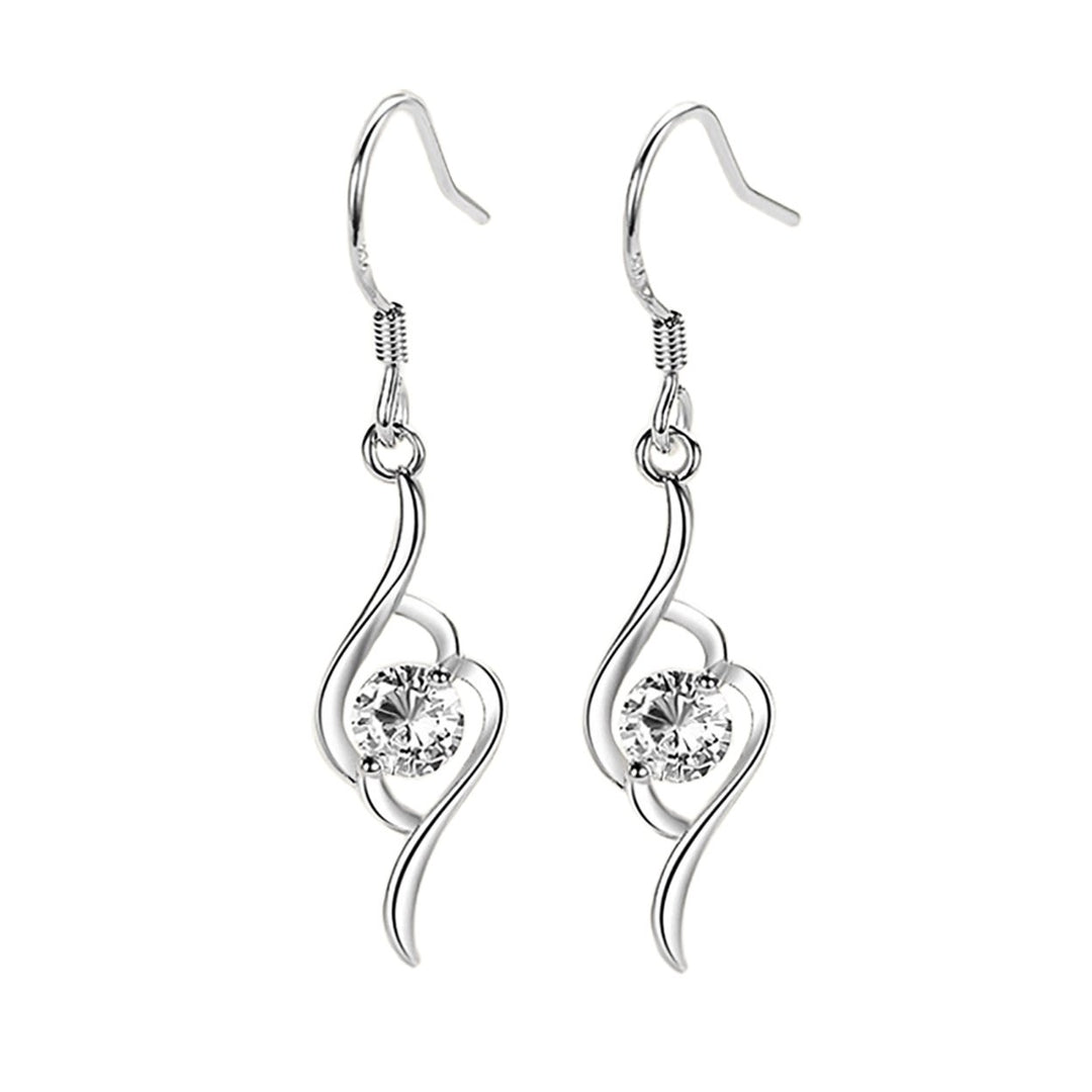 1 Pair Women Earrings Shiny Rhinestone Great Stickiness fine Drop Earrings for Wedding Image 1