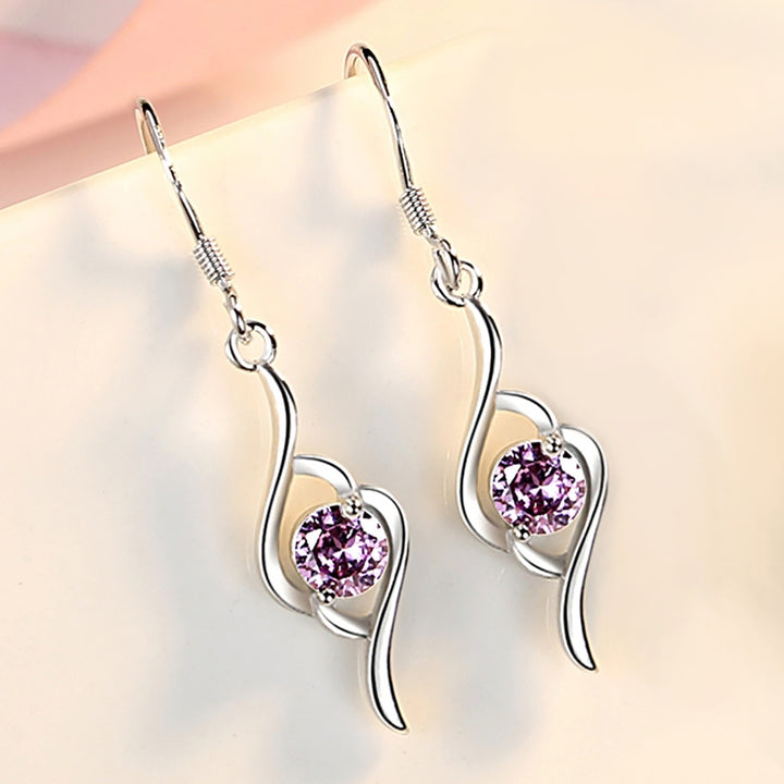 1 Pair Women Earrings Shiny Rhinestone Great Stickiness fine Drop Earrings for Wedding Image 6