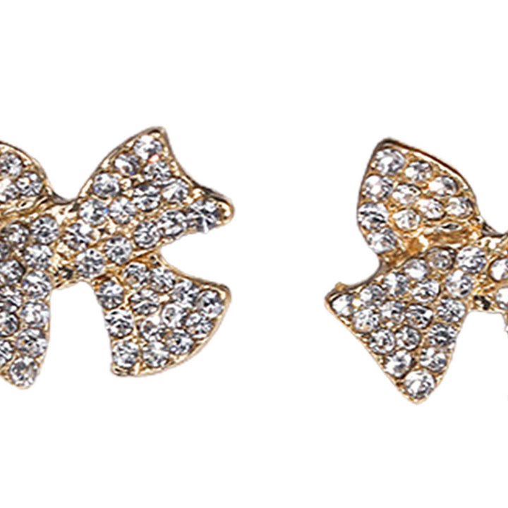 1 Pair Stud Earrings Bow Shape Rhinestones Jewelry Sweet Long Lasting Ear Studs for Daily Wear Image 12