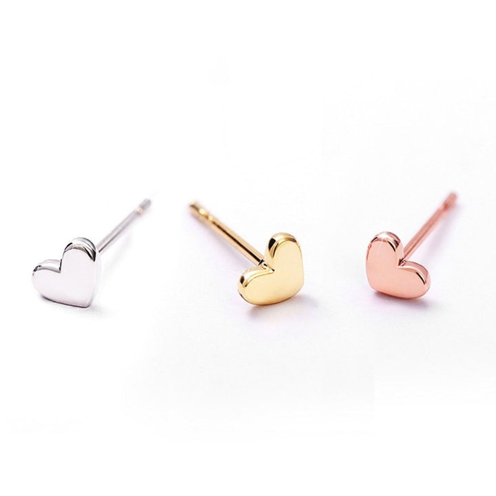 1 Pair Stud Earrings Heart Shape Smooth Surface Jewelry Elegant Glossy Earrings Jewelry Gifts Image 7