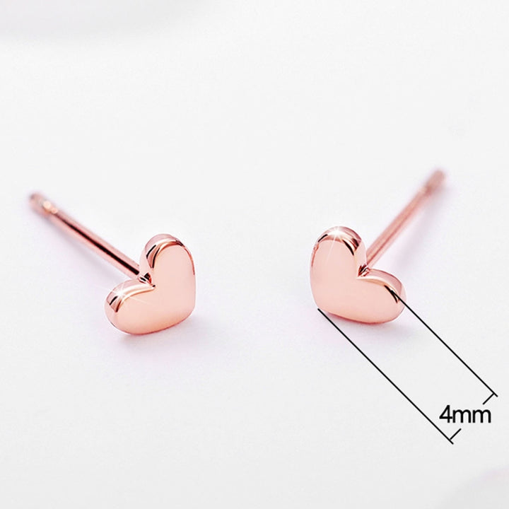 1 Pair Stud Earrings Heart Shape Smooth Surface Jewelry Elegant Glossy Earrings Jewelry Gifts Image 9