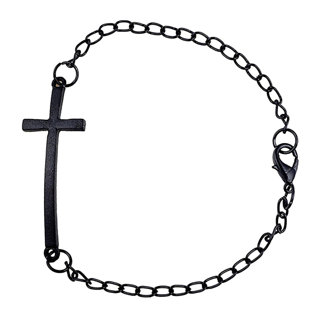 Women Punk Style Simple Design Cross Pendant Bracelet Bangle Fashion Jewelry for Daily Wear Image 10