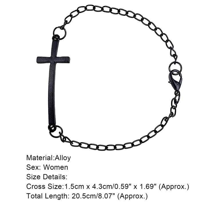 Women Punk Style Simple Design Cross Pendant Bracelet Bangle Fashion Jewelry for Daily Wear Image 12