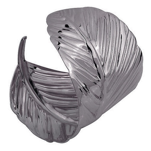 Womens Fashion Bangle Wide Cuff Opened Metal Leaf Shape Bracelet Jewelry Image 6