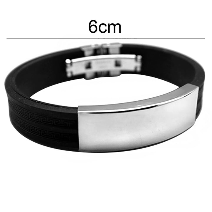 Bracelet Stylish Flexible Stainless Steel Men Bracelet Stainless Steel Silicone Bangle for Daily Life Club Party Image 4