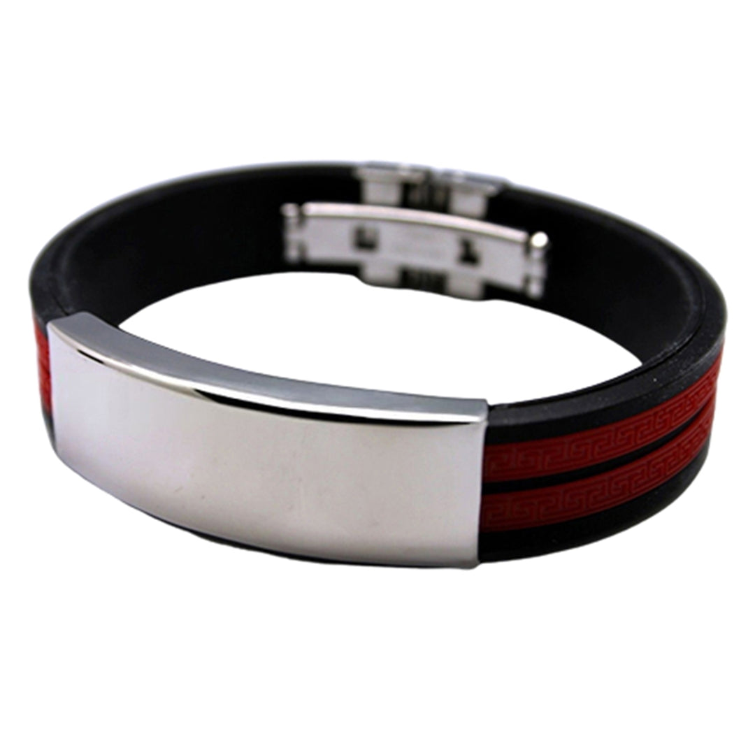 Bracelet Stylish Flexible Stainless Steel Men Bracelet Stainless Steel Silicone Bangle for Daily Life Club Party Image 6