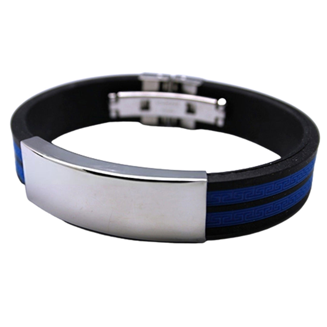 Bracelet Stylish Flexible Stainless Steel Men Bracelet Stainless Steel Silicone Bangle for Daily Life Club Party Image 7